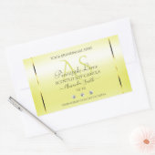 Moderne lichtgele productetiketten juwelen monogra rechthoekige sticker (Envelop)