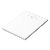 Moderne lichtgroene script monogram notitieblok (Gedraaid)