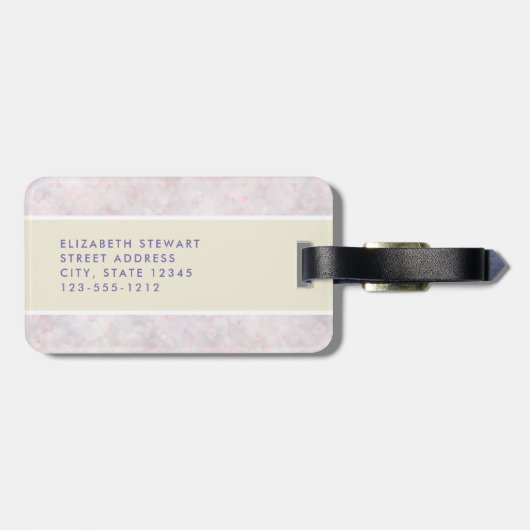 Moderne lichtroze Bagagelabel (Achterkant horizontaal)