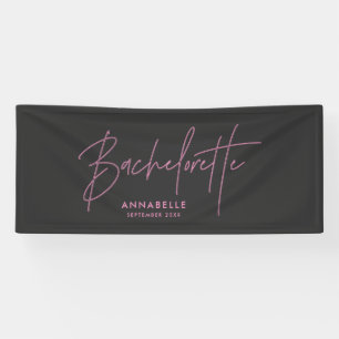 Moderne lichtroze bruine neonbachelorette spandoek