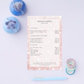 Moderne lichtroze Glitter Salon Prijslijst Flyer (Enkel)