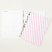 Moderne lichtroze witte strepen patroon girly scha planner (Display)