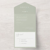 Moderne lichtvaardige groene zegels sturen bruilof all in one uitnodiging (Binnen)