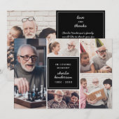 Moderne Liefde & Bedankt 6-foto Begrafenis/Verdiep (Voorkant / Achterkant)