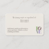 Moderne LIEFDE Bruiloft Behuizing Visitekaartje (Voorkant)