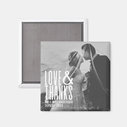 Moderne liefde en Bedankt Dank je huwelijk Magneet (Voorkant / Achterkant)