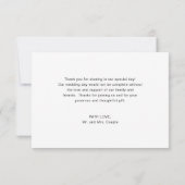 Moderne Liefde en Bedankt Foto Simple Wedding (Achterkant)