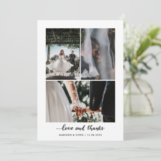 Moderne liefde en Bedankt script bruiloft foto (Staand voorkant)