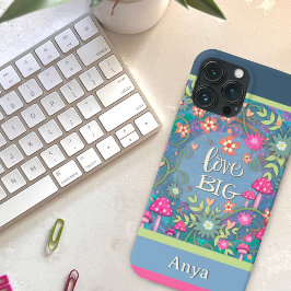 Moderne Liefde Grote Pastel Bloemen Dragonfly Cust iPhone 13 Pro Max Hoesje