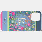 Moderne Liefde Grote Pastel Bloemen Dragonfly Cust Case-Mate iPhone Case (Achterkant (horizontaal))