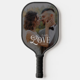 Moderne Liefde Mijnheer & Mevrouw Aangepaste Trouw Pickleball Paddle