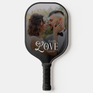 Moderne Liefde Mijnheer & Mevrouw Aangepaste Trouw Pickleball Paddle