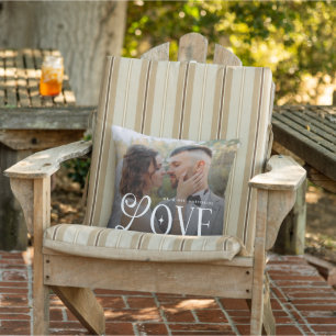 Moderne Liefde Mr. en Mevrouw Huwelijksfoto Koppel Buitenkussen