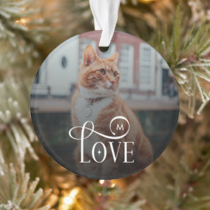 Moderne Liefde Op Maat Gemaakte Kat Huisdieren Fot Ornament