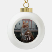 Moderne liefde op maat gemaakte kattenhuisdieren f keramische bal ornament (Voorkant)