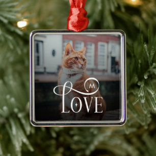 Moderne Liefde Op Maat Gemaakte Kattenhuisdieren F Metalen Ornament