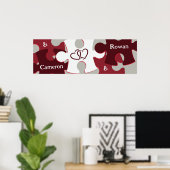 Moderne LIEFDE Puzzel Pieces Custom Namen Poster (Thuiskantoor)