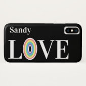 Moderne Liefde Regenboog op Chic Zwart Case-Mate iPhone Case (Achterkant (horizontaal))