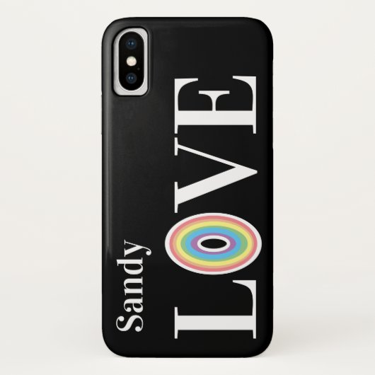 Moderne Liefde Regenboog op Chic Zwart Case-Mate iPhone Case (Achterkant)