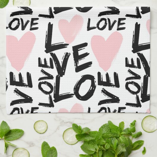 Moderne liefde theedoek (Gevouwen)