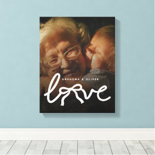 Moderne Liefde Typografie Oma Aangepast Foto Cadea Canvas Afdruk