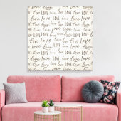 Moderne "Liefde" typografie op perkament, Canvas Afdruk (Insitu (Woonkamer))