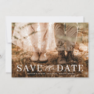Moderne Liefde Typografie Overlay Foto Save The Date