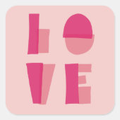 Moderne Liefde Typografie Valentijnsdag Vierkante Sticker (Voorkant)
