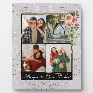 Moderne LIEFDE VOOR JOU 4 Foto Zilver Glitter Vale Fotoplaat