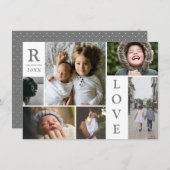 Moderne Liefde Wit Kleurblok Familie Fotocollage Feestdagenkaart (Voorkant / Achterkant)