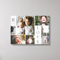 Moderne Liefde Witte Kleur Blok Familie Fotocollag