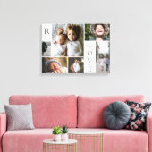 Moderne Liefde Witte Kleur Blok Familie Fotocollag Canvas Afdruk (Insitu (Woonkamer))