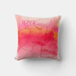 Moderne Liefde Worpkussen - Waterverf Stel Kunst Kussen