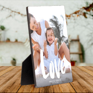 Moderne liefdeskalligrafie Familie Foto Keepomwill Fotoplaat