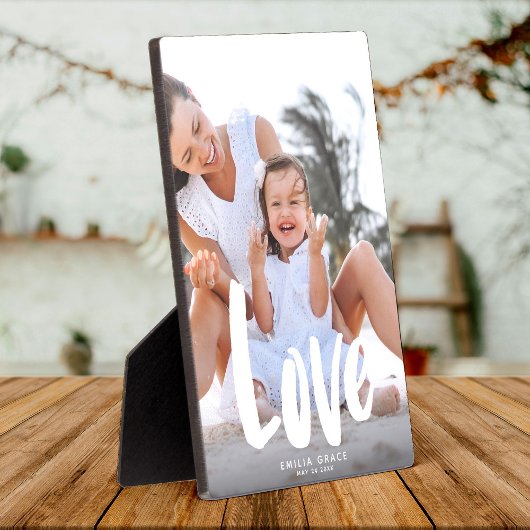 Moderne liefdeskalligrafie Familie Foto Keepomwill Fotoplaat