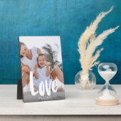 Moderne liefdeskalligrafie Familie Foto Keepomwill Fotoplaat (Zijkant)