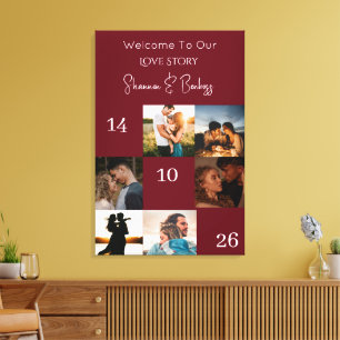 Moderne liefdesverhaal verlovings- / trouwfoto canvas afdruk