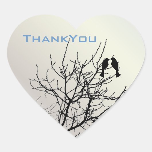 moderne liefdesvogels - bruiloft in rustisch land hart sticker (Voorkant)