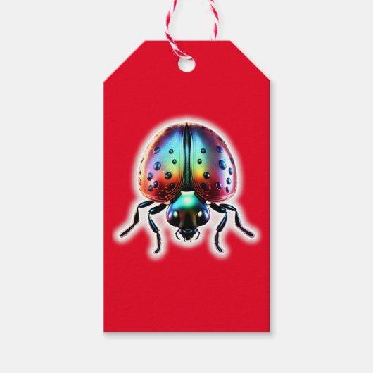 Moderne lieveheersbeestje cadeaulabel (Voorkant)