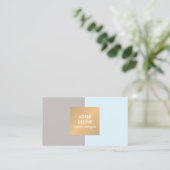 Moderne Light Blue Copper Interior Designer Visitekaartje (Staand voorkant)