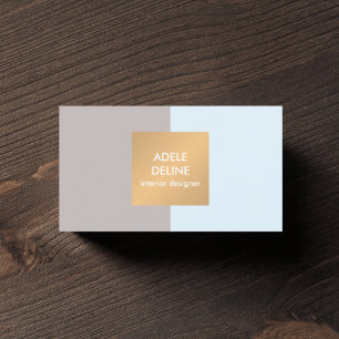 Moderne Light Blue Copper Interior Designer Visitekaartje