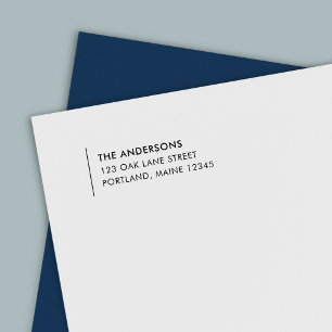 Moderne Lijn Achternaam Retouradres Zelfinktende Stempel