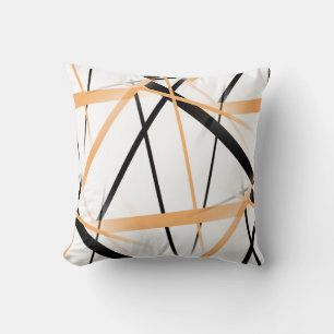 Moderne lijn koele geometrie wit zwart Tangerine-O Kussen