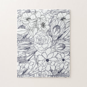 Moderne lijn kunstwerk met een kunstvorm legpuzzel