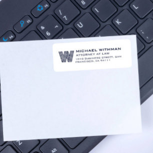 MODERNE LIJN MONOGRAM RECHTSGELEERDE ACCOUNTANT ETIKET