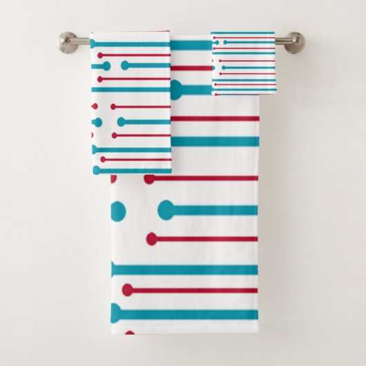 Moderne lijnen en cirkels halverwege de eeuw bad handdoek (Insitu)