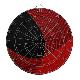 Moderne lijnen Rood en Zwart Dartbord