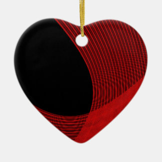 Moderne lijnen Rood en Zwart Keramisch Ornament