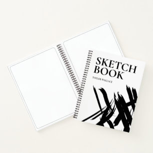 Moderne lijnen Schetsenboek zwart wit Notitieboek