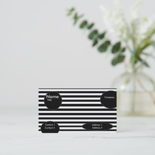moderne lijnen (zwart) visitekaartje (Staand voorkant)